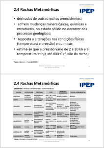 2.4 Rochas Metamórficas 2.4 Rochas Metamórficas