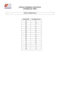 ENSINO SUPERIOR A DISTÂNCIA VESTIBULAR / 2009.2