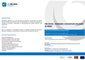 SQL Server - Instalação e manutenção das bases de dados