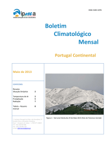 Boletim Climatológico Mensal Climatológico Mensal