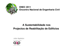 A Sustentabilidade nos Projectos de Reabilitação de Edifícios