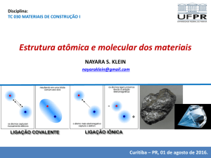 TC030 Estrutura atômica da matéria e ligações químicas
