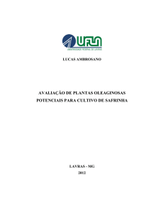 avaliação de plantas oleaginosas potenciais para cultivo