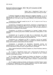 Resolução RDC Nº 306/2004 - Centro Universitário Cesmac