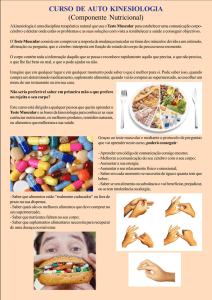 CURSO DE AUTO KINESIOLOGIA (Componente Nutricional)