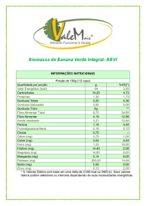 Biomassa de Banana Verde Integral