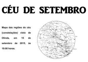 Mapa das regiões do céu (constelações) visto de