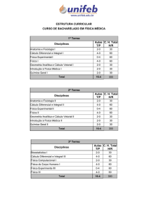 ESTRUTURA CURRICULAR CURSO DE BACHARELADO