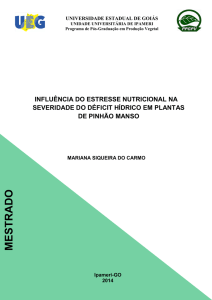 influência do estresse nutricional na severidade do déficit