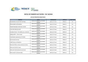 edital de fomento ao teatro - Fundo de Arte e Cultura de Goiás