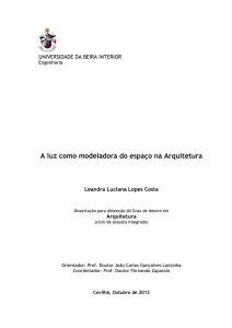 A luz como modeladora do espaço na Arquitetura