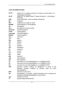 LISTA DE ABREVIATURAS His F8 histidina F8 ou histidina proximal