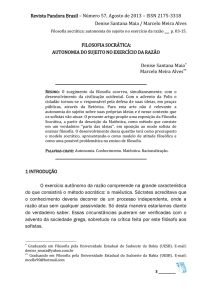 02. Filosofia socrática: autonomia do sujeito no exercício da razão, p