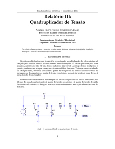 Relatório III: Quadruplicador de Tensão