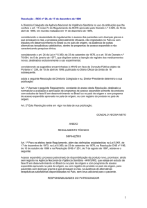 Resolução - RDC nº 26, de 17 de dezembro de 1999 A Diretoria