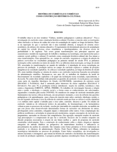 História do currículo e currículo como construção histórico