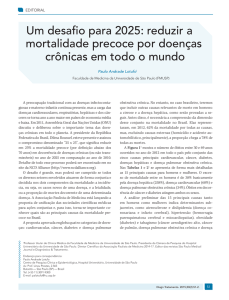 Um desafio para 2025: reduzir a mortalidade precoce por doenças