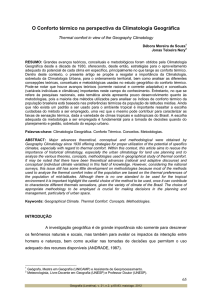 O conforto térmico na perspectiva da Climatologia Geográfica