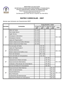 matriz curricular - 2007