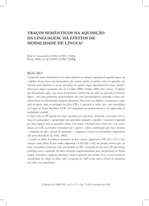 Traços semânTicos na aquisição da linguagem: há efeiTos