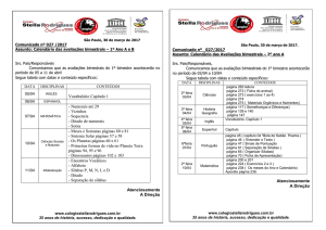 Conteúdo Bimestral – Fundamental I – 1º Bimestre