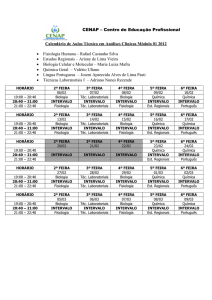 Calendário de Aulas Técnico em Análises Clinicas Módulo