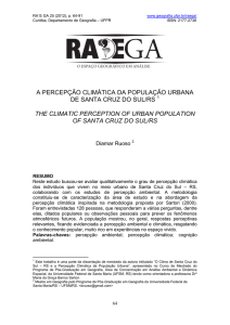 O CLIMA DE SANTA CRUZ DO SUL/RS E A PERCEPÇÃO