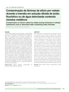 Contaminação de lâminas de silício por metais durante a imersão