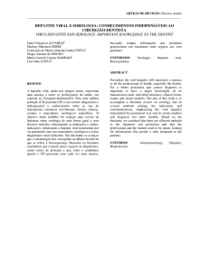 hepatite viral e sorologia: conhecimentos indispensáveis ao