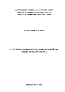 A PERCEPÇÃO DOS PACIENTES ACERCA DA INTERNAÇÃO NA