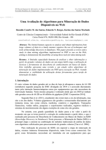 Uma Avaliação de Algoritmos para Mineração de Dados
