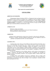 O que esperar da economia brasileira? CONVOCATÓRIA