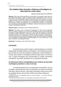 Os modelos Item-Arranjo e Palavra-e-Paradigma na