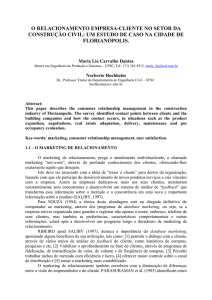 O relacionamento empresa-cliente no setor da construção