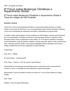 6º Fórum sobre Mudanças Climáticas e Aquecimento Global