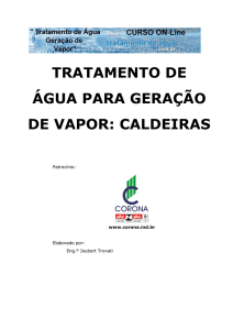 tratamento de água para geração de vapor: caldeiras