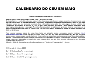 Calendário do céu de MAIO