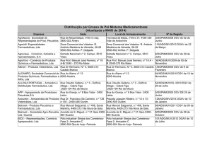 Distribuição por Grosso de Pré Misturas Medicamentosas