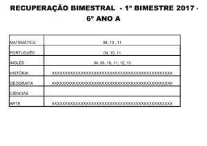 RECUPERAÇÃO BIMESTRAL - 1º BIMESTRE 2017