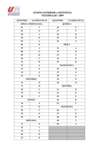 ENSINO SUPERIOR A DISTÂNCIA VESTIBULAR / 2009