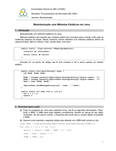 Modularização com Métodos Estáticos em Java