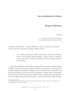 Being or Substance Ser ou Substância (Ousía)