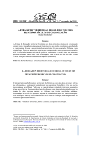 a formação territorial brasileira nos dois primeiros séculos de