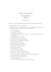 Lógica Computacional LEI, 2014/2015 DI-UBI