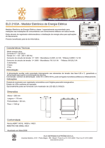 ELO 2103A - Medidor Eletrônico de Energia Elétrica