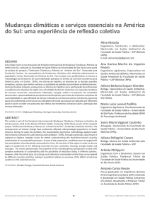 Mudanças climáticas e serviços essenciais na América do Sul: uma