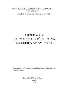 abordagem farmacoterapêutica na mulher a amamentar