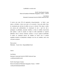 A publicidade no terceiro setor Prof.Dr. Paulo Rogério