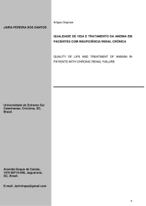 6 QUALIDADE DE VIDA E TRATAMENTO DA ANEMIA EM
