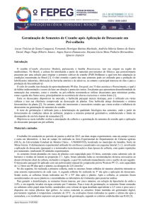 Germinação de Sementes de Crambe após Aplicação